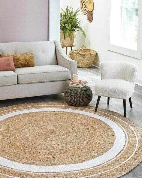 Sustainable Jute Round Rug | Decorative Floor 120 cm Rug Sustainable Jute Round Rug | Decorative Floor 120 cm Rug