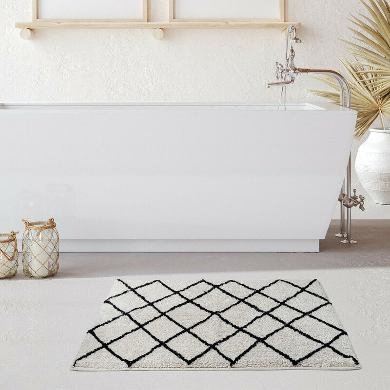 Soft Cotton Bath Rug Tufted Jacquard Design Soft Cotton Bath Rug Tufted Jacquard Design