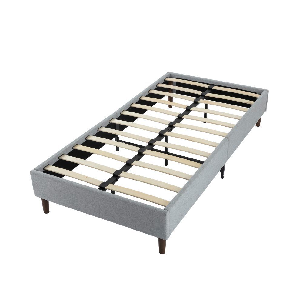 Bedframe with Wooden Slats (Light Grey) – Single Bedframe with Wooden Slats (Light Grey) – Single