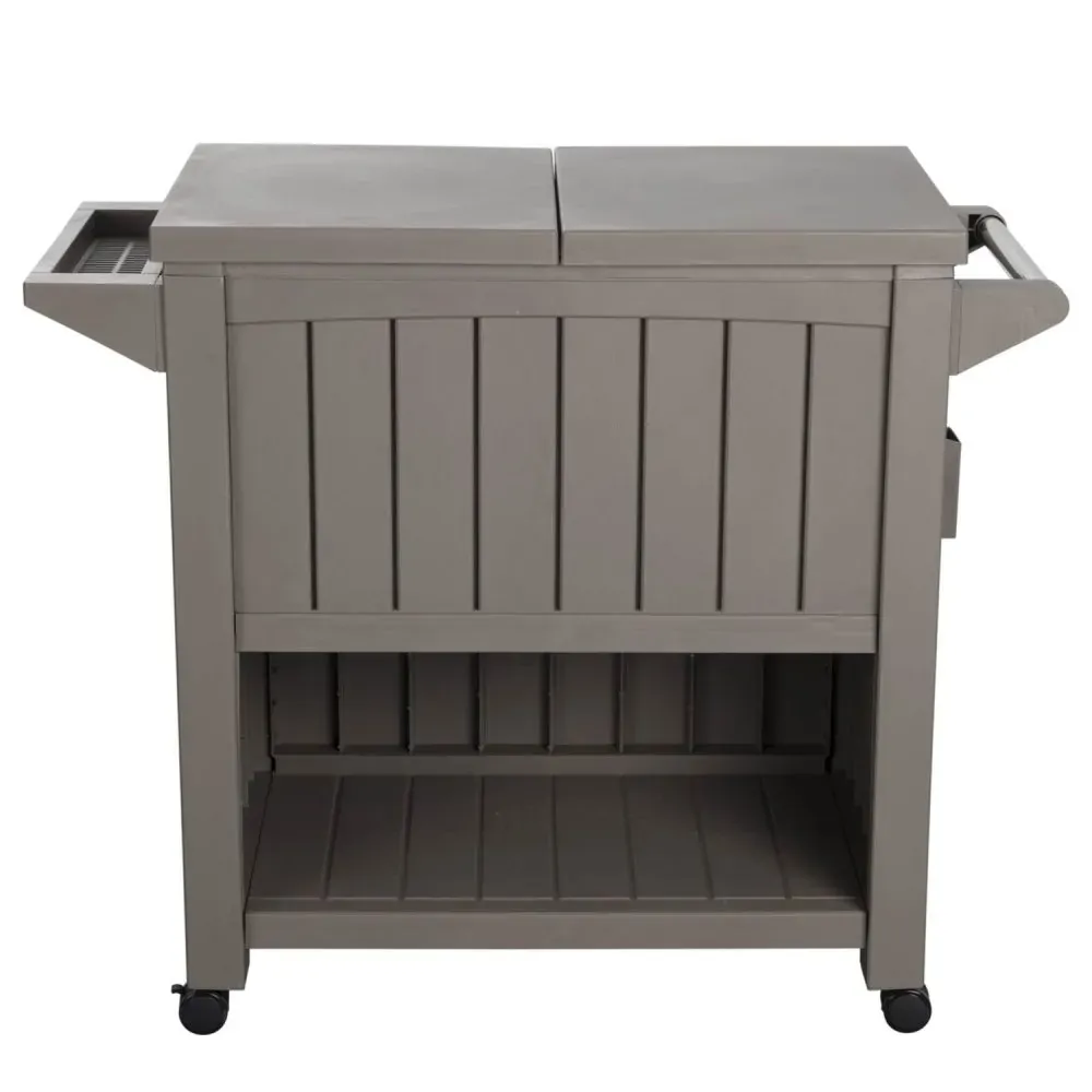 Garden Bar Serving Cart with Cooler (Taupe) Garden Bar Serving Cart with Cooler (Taupe)