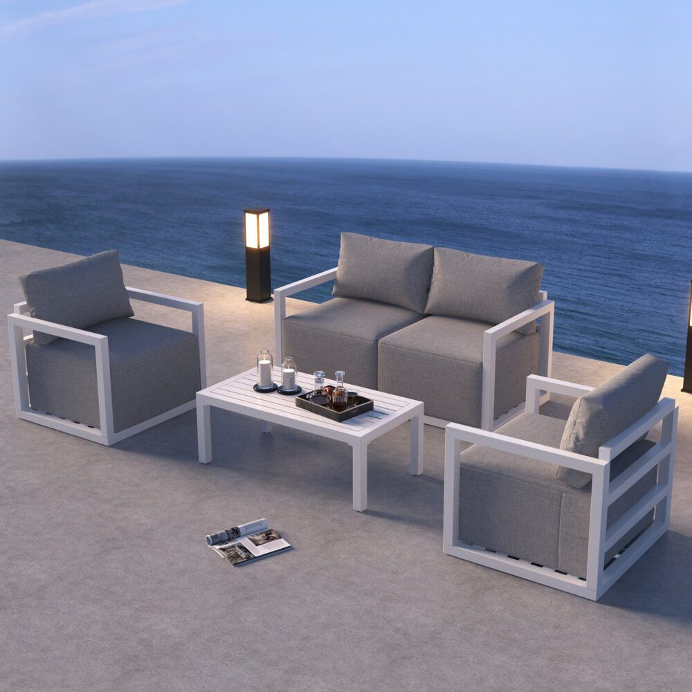 Alfresco Serenity Outdoor Lounge Set – White Alfresco Serenity Outdoor Lounge Set – White