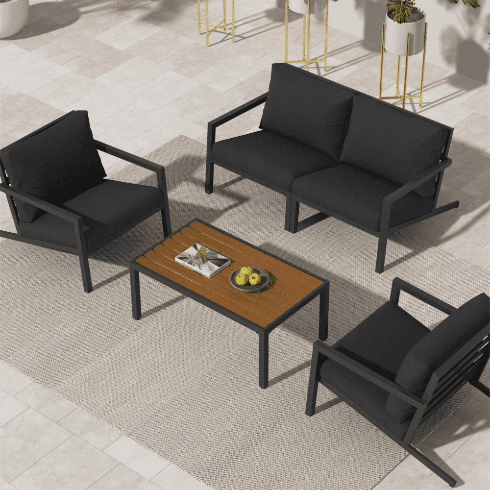 Aidan Garden Furniture Set in Slate Grey Äî 5 pieces Aidan Garden Furniture Set in Slate Grey Äî 5 pieces