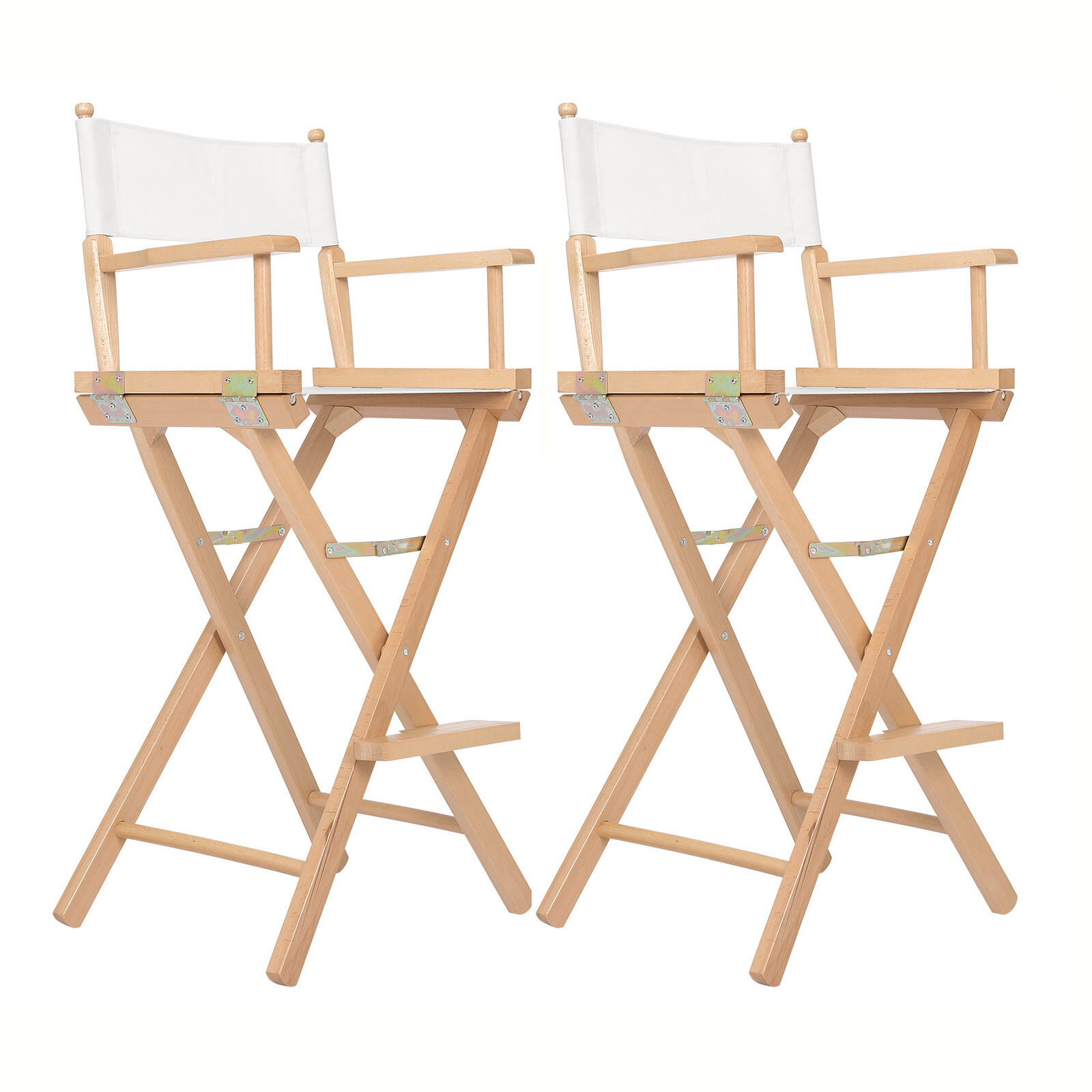 2X Director Movie Folding Tall Chair 76cm Beech WOOD HUMOR 2X Director Movie Folding Tall Chair 76cm Beech WOOD HUMOR