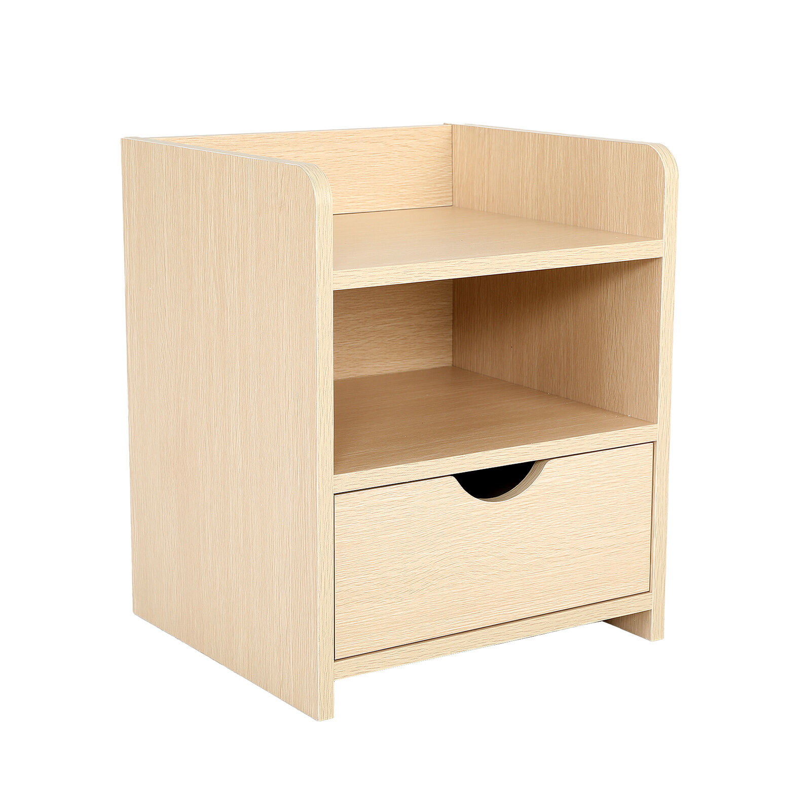 Bedside Table Side Storage Cabinet Nightstand Bedroom 1 Drawer 2 Shelf LARK OAK Bedside Table Side Storage Cabinet Nightstand Bedroom 1 Drawer 2 Shelf LARK OAK