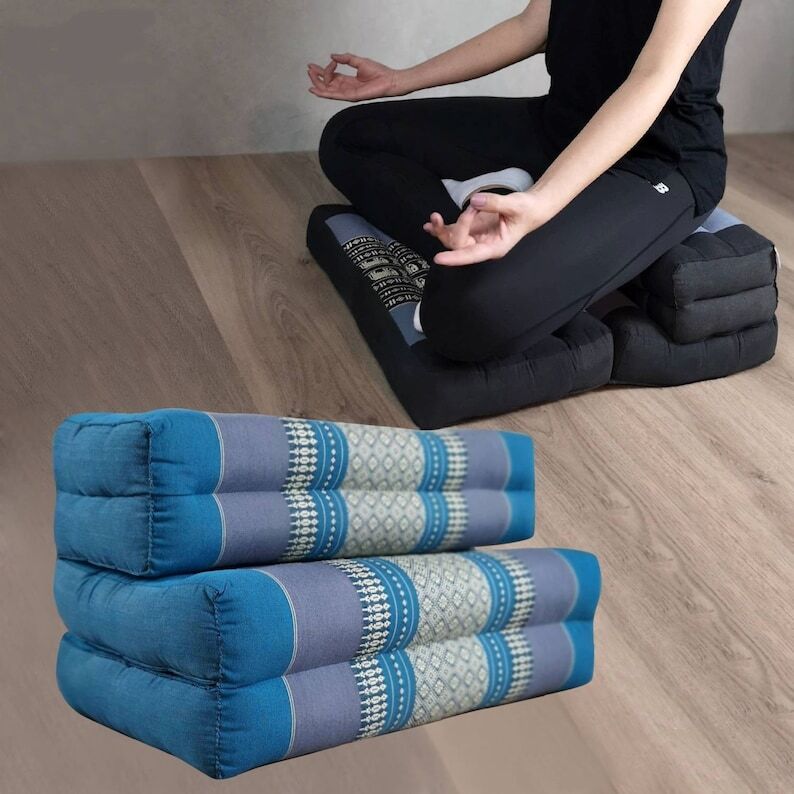3-Fold Zafu Meditation Cushion Set Blue Medium Size 3-Fold Zafu Meditation Cushion Set Blue Medium Size
