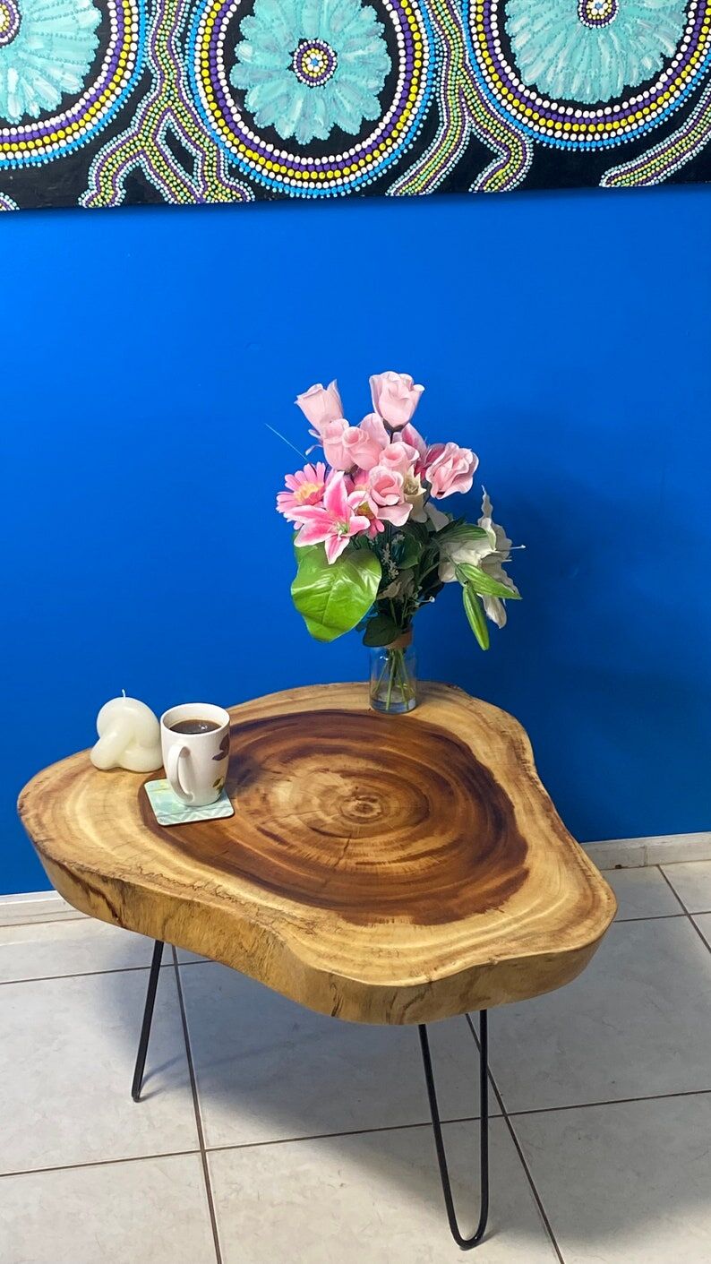 Round Raintree Wood Live Edge Coffee Table Round Raintree Wood Live Edge Coffee Table