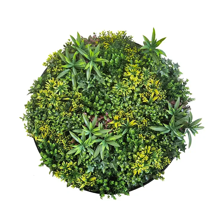 Artificial Green Wall Plant Panel Disc Garden Flower Art 100cm Grassy UV Resistant-Fireworks Black Frame Artificial Green Wall Plant Panel Disc Garden Flower Art 100cm Grassy UV Resistant-Fireworks Black Frame