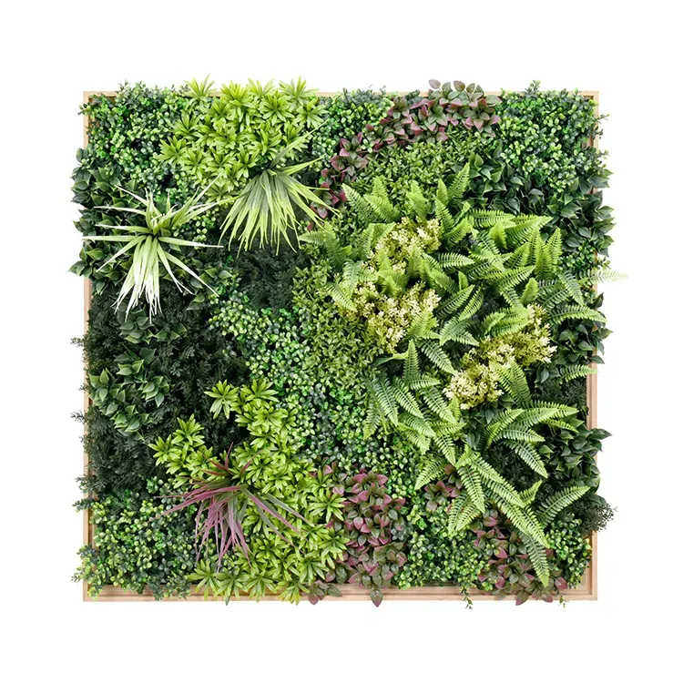 3D 1Mx1M Green Artificial Plants Wall Panel Flower Wall With Frame Vertical Garden UV Resistant Frame 3D 1Mx1M Green Artificial Plants Wall Panel Flower Wall With Frame Vertical Garden UV Resistant Frame