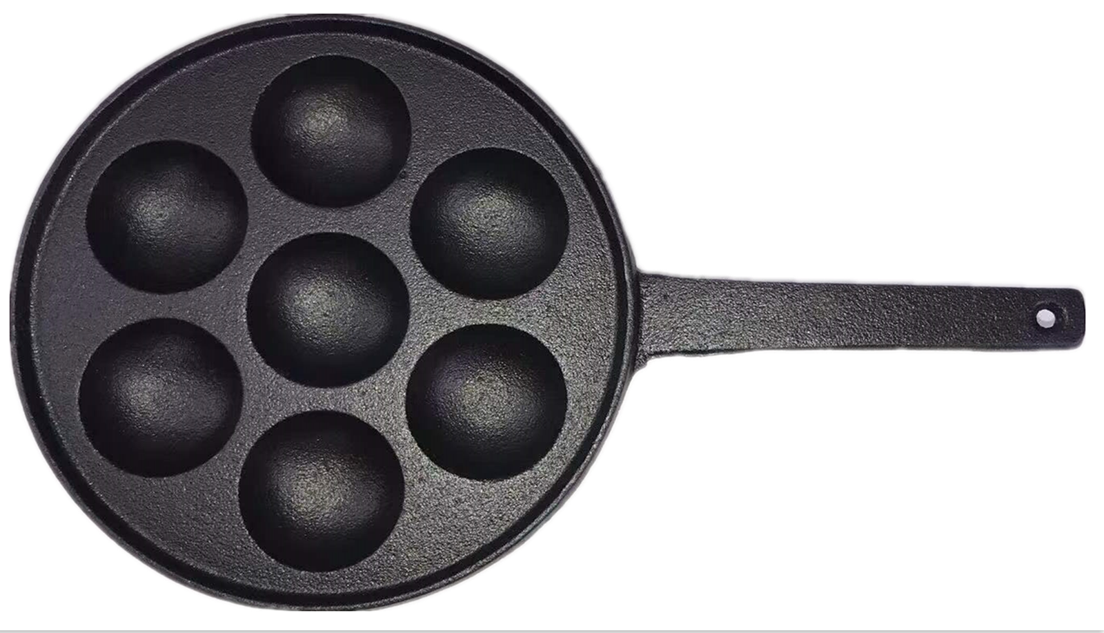 7 Holes Mini Cast Iron Cake Pan Mini Dutch Pancake Cake Pan with Handle 7 Holes Mini Cast Iron Cake Pan Mini Dutch Pancake Cake Pan with Handle