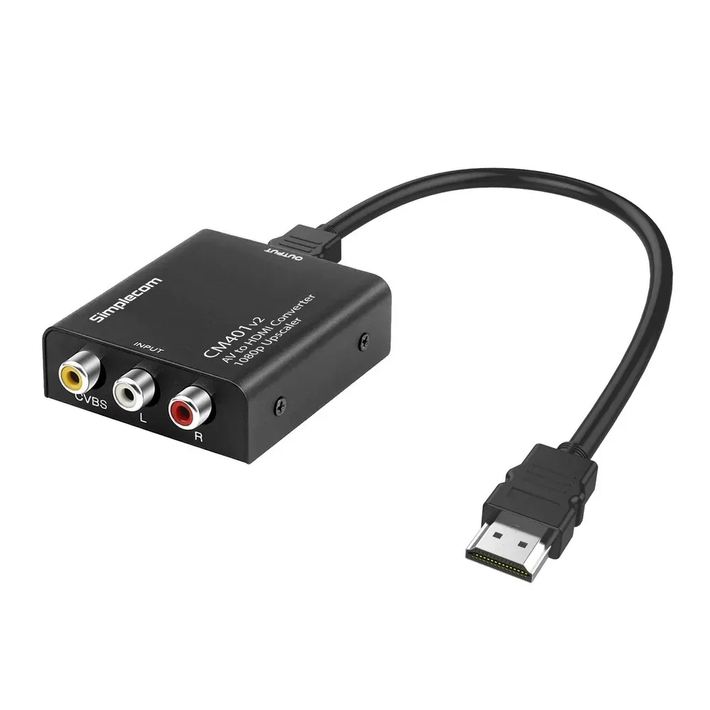 Simplecom CM401v2 Composite AV CVBS to HDMI Video Converter 1080p Upscaler Alloy Case Simplecom CM401v2 Composite AV CVBS to HDMI Video Converter 1080p Upscaler Alloy Case