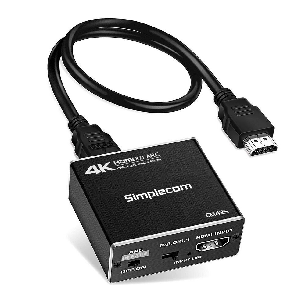 Simplecom CM425 HDMI 2.0 Audio Extractor Optical SPDIF and 3.5mm Stereo with ARC 4K@60Hz Simplecom CM425 HDMI 2.0 Audio Extractor Optical SPDIF and 3.5mm Stereo with ARC 4K@60Hz