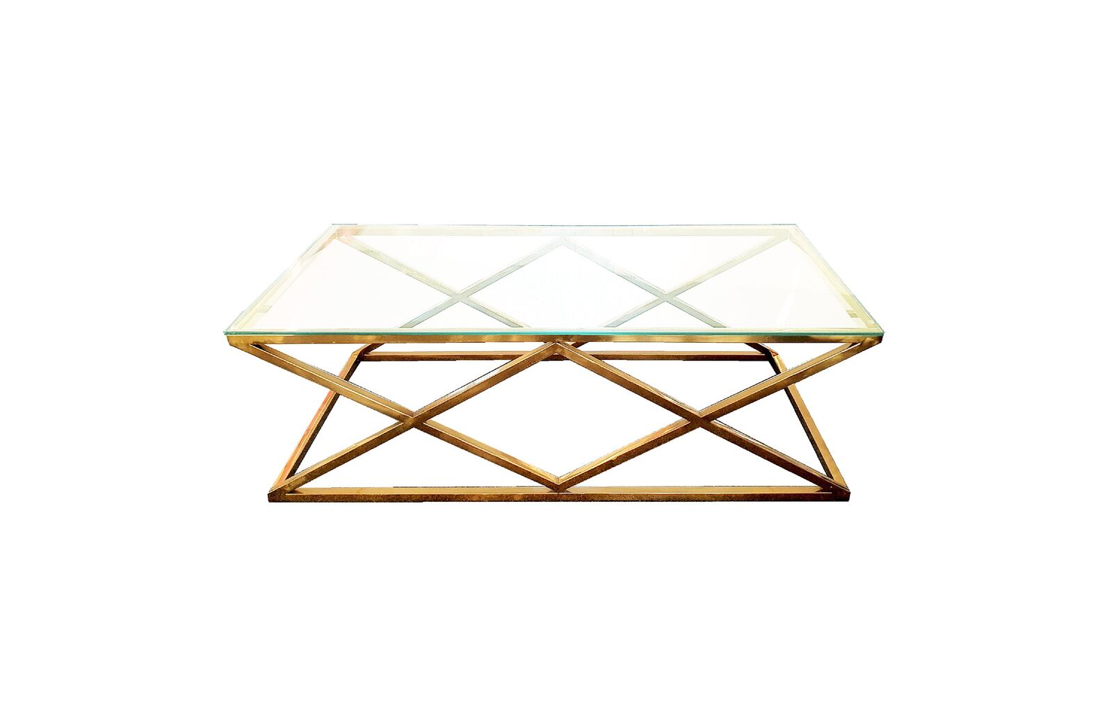 Alsea Coffee Table Gold Base - Clear Glass Alsea Coffee Table Gold Base - Clear Glass