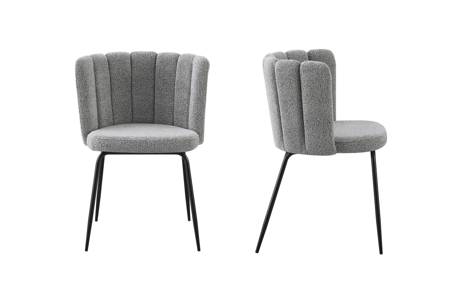 Amelia Boucle Grey Dining Chair - Set of 2 Amelia Boucle Grey Dining Chair - Set of 2