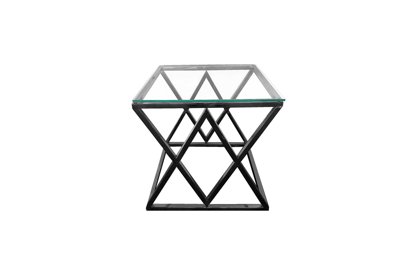Alsea Side Table Black Base - Clear Glass Alsea Side Table Black Base - Clear Glass