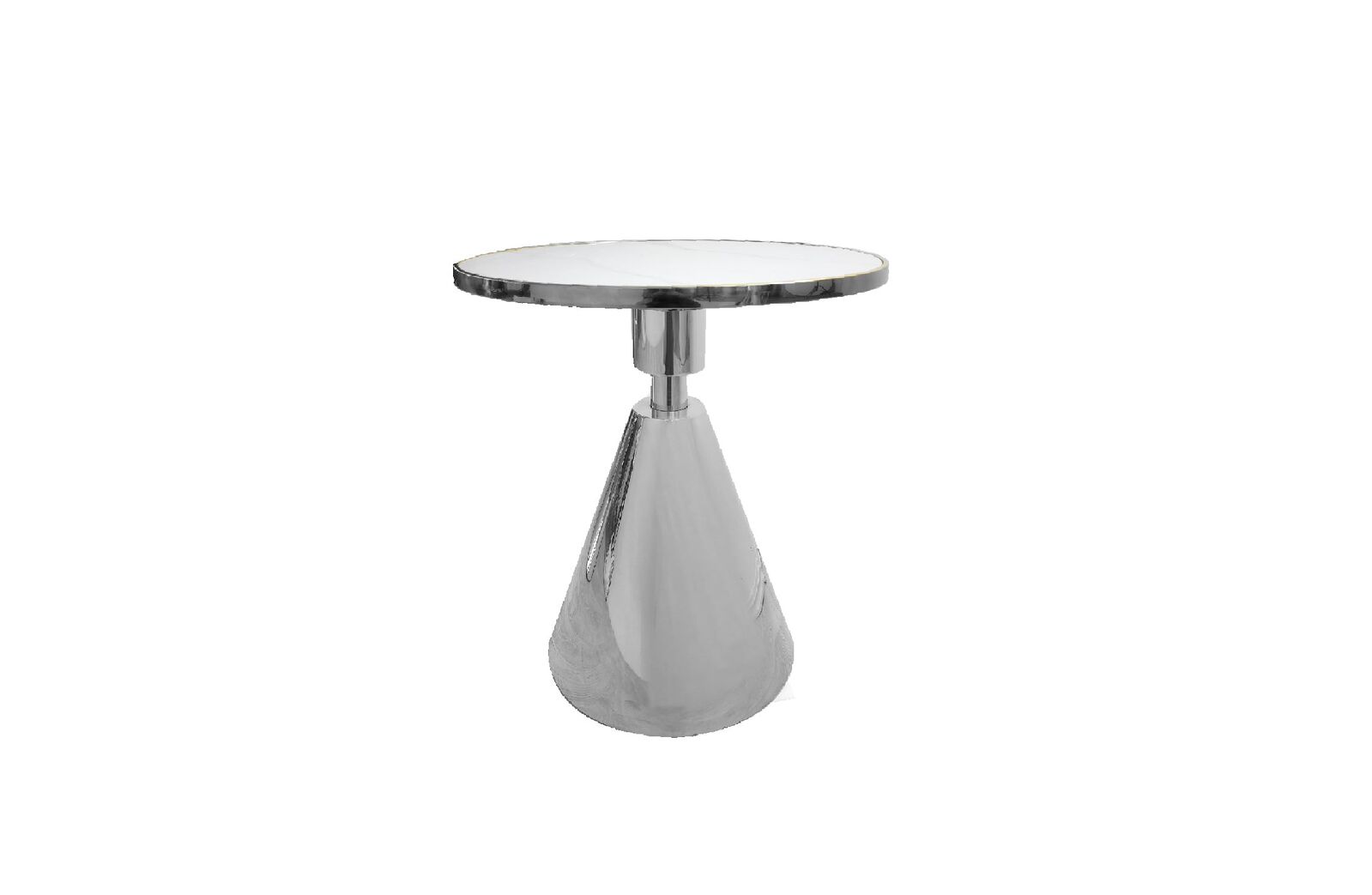 Glam Silver 50cm Side Table - White Marble Glam Silver 50cm Side Table - White Marble