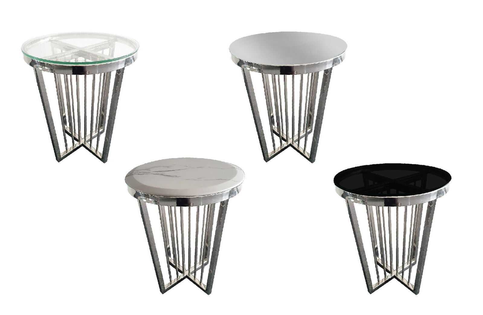 Salina Coffee Table - ClearTop - 45cm Silver Salina Coffee Table - ClearTop - 45cm Silver