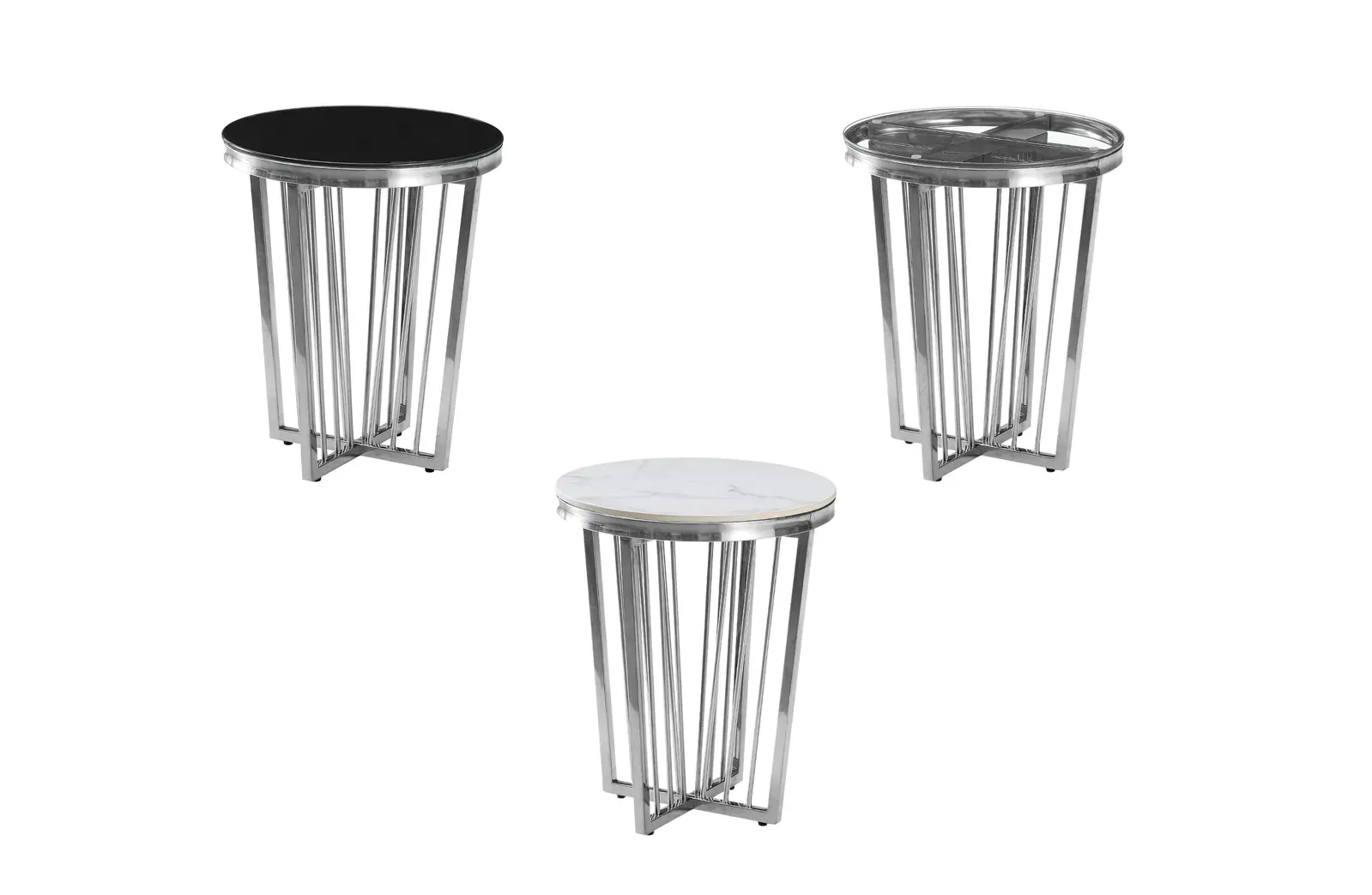 Salina Coffee Table - ClearTop - 45cm Silver Salina Coffee Table - ClearTop - 45cm Silver