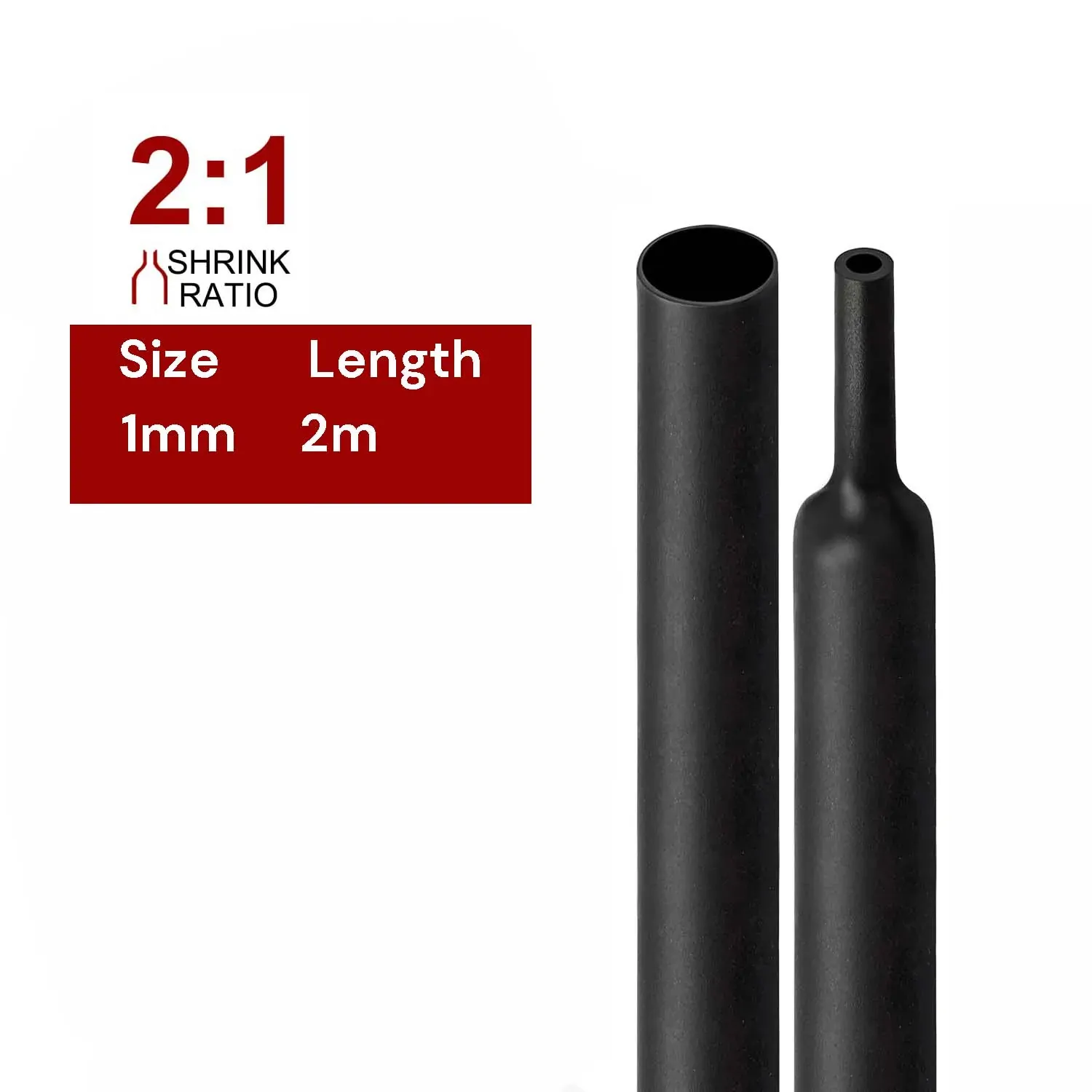 2m Polyolefin Shrink Tube 1/24" (1mm) 2:1 Ratio Heat Shrink Tubing Sleeving Wrap Shrinking 2m Polyolefin Shrink Tube 1/24" (1mm) 2:1 Ratio Heat Shrink Tubing Sleeving Wrap Shrinking