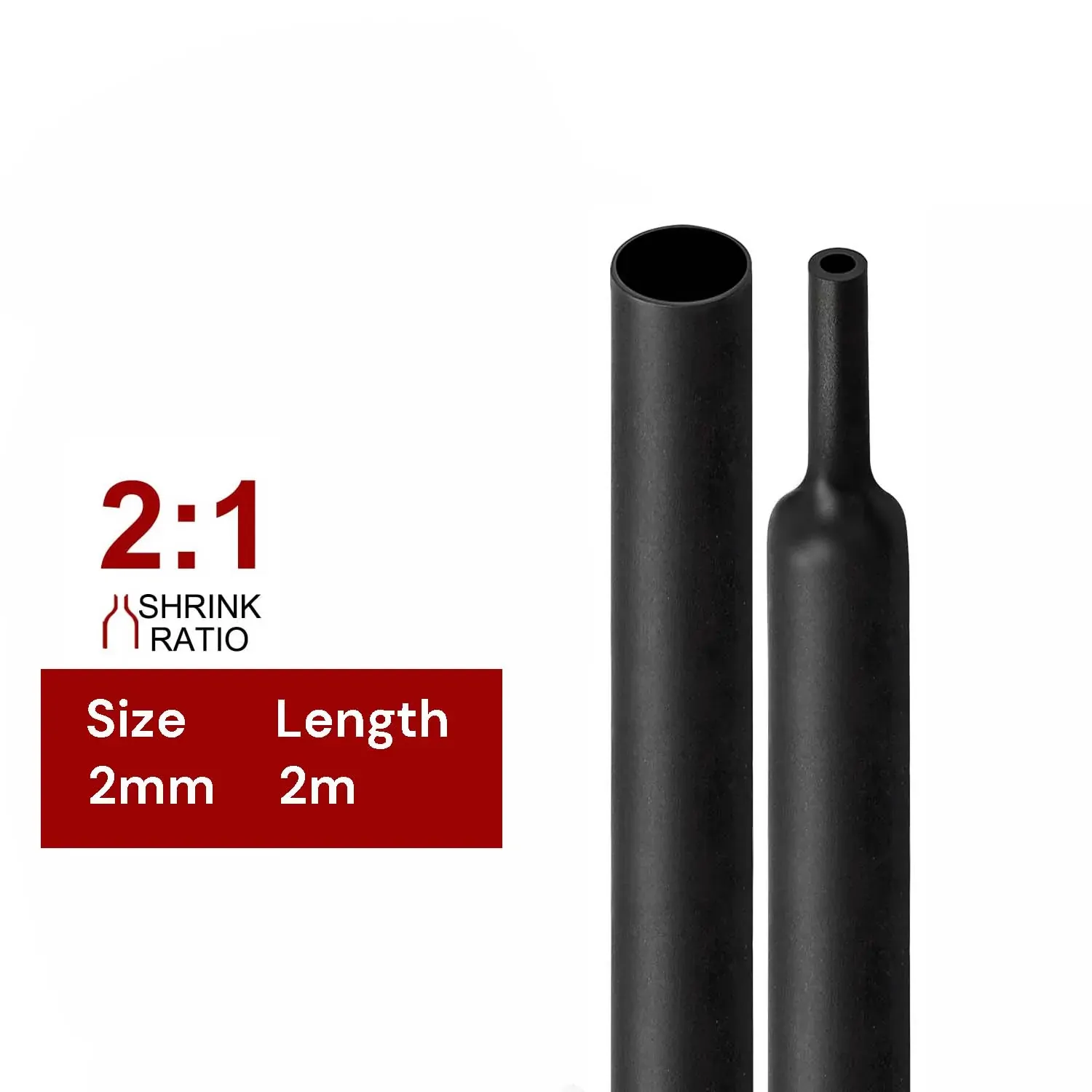 2m Polyolefin Shrink Tube 5/64" (2mm) 2:1 Ratio Heat Shrink Tubing Sleeving Wrap Shrinking 2m Polyolefin Shrink Tube 5/64" (2mm) 2:1 Ratio Heat Shrink Tubing Sleeving Wrap Shrinking