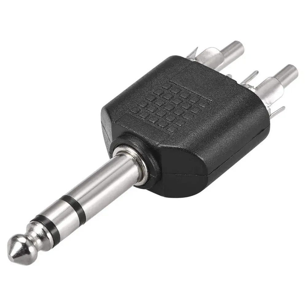 1/4 6.35mm Mono Male To 2X RCA male Audio Connector Adapter Splitter" 1/4 6.35mm Mono Male To 2X RCA male Audio Connector Adapter Splitter"