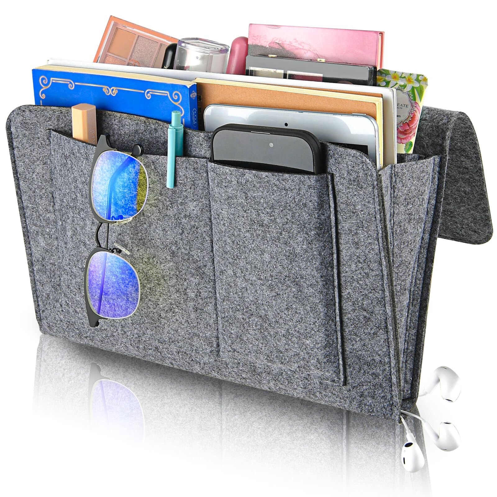 Bed Organiser Bed Caddy Sofa Organiser Bedside Organiser Book Magazines Organiser Grey Bed Organiser Bed Caddy Sofa Organiser Bedside Organiser Book Magazines Organiser Grey