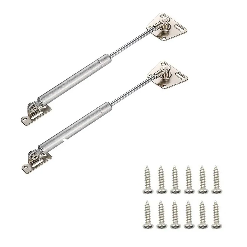 2 Pcs 100N Cabinet Door Hydraulic Hinge Metal Head Lift Support Soft Close & Buffer Telescopic 2 Pcs 100N Cabinet Door Hydraulic Hinge Metal Head Lift Support Soft Close & Buffer Telescopic