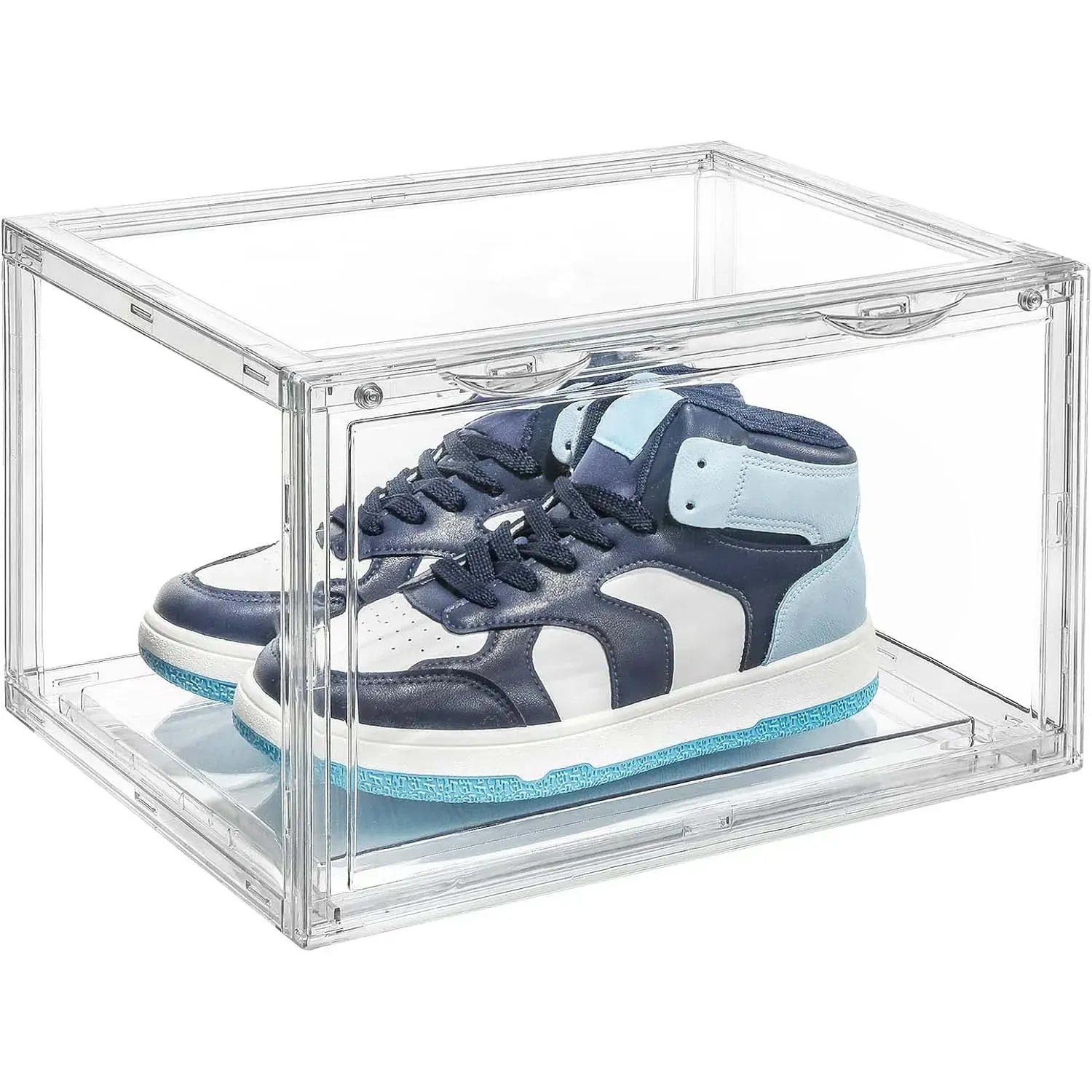 1 Pack Large Acrylic Shoe Box Storage Side Door Open Stackable Boxes Transparent Clear Display Case 1 Pack Large Acrylic Shoe Box Storage Side Door Open Stackable Boxes Transparent Clear Display Case
