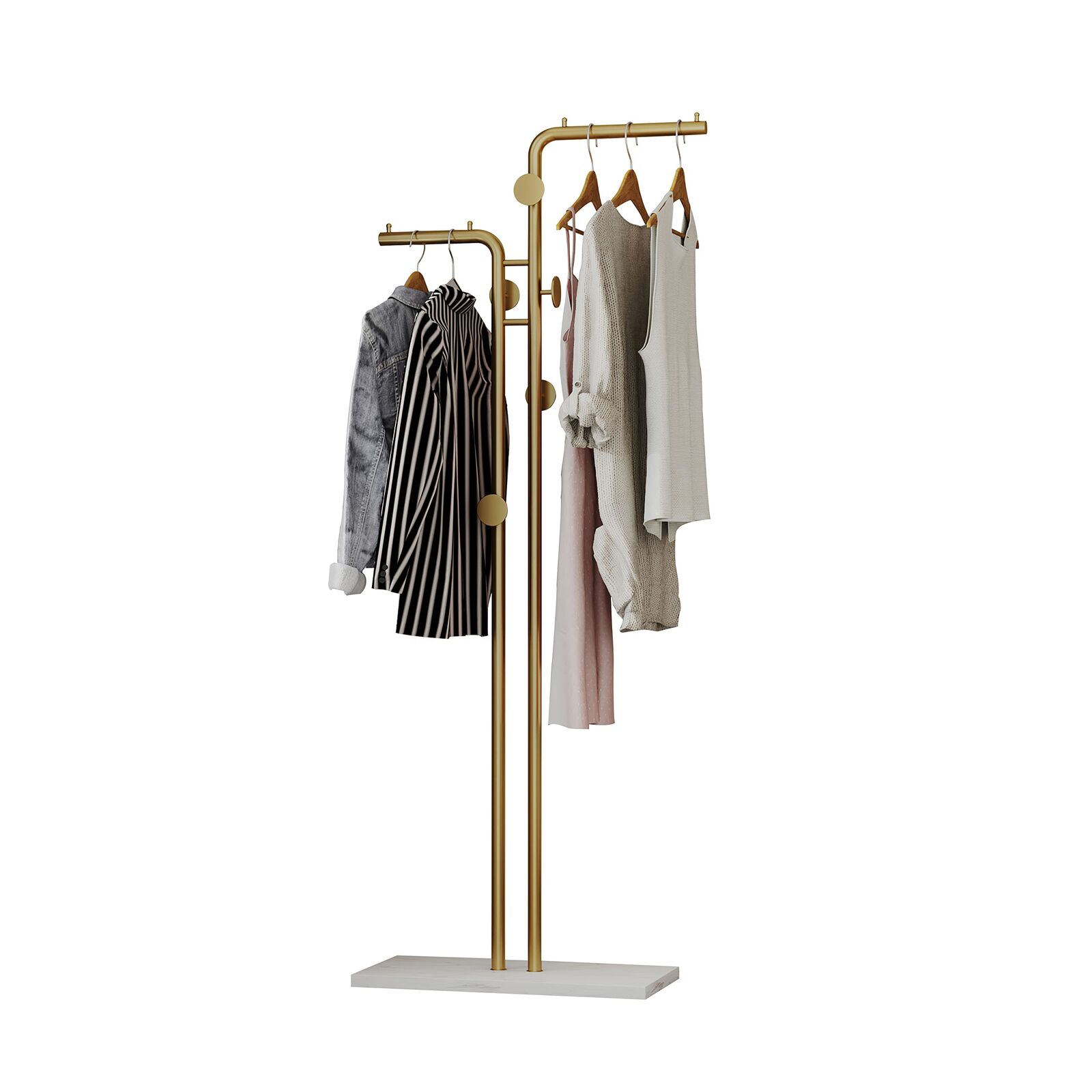 Metal Coat Rack Marble Base Hooks Clothes Coats Bag Tree Hat Display Hanger Stand Organiser 2 Pole Metal Coat Rack Marble Base Hooks Clothes Coats Bag Tree Hat Display Hanger Stand Organiser 2 Pole