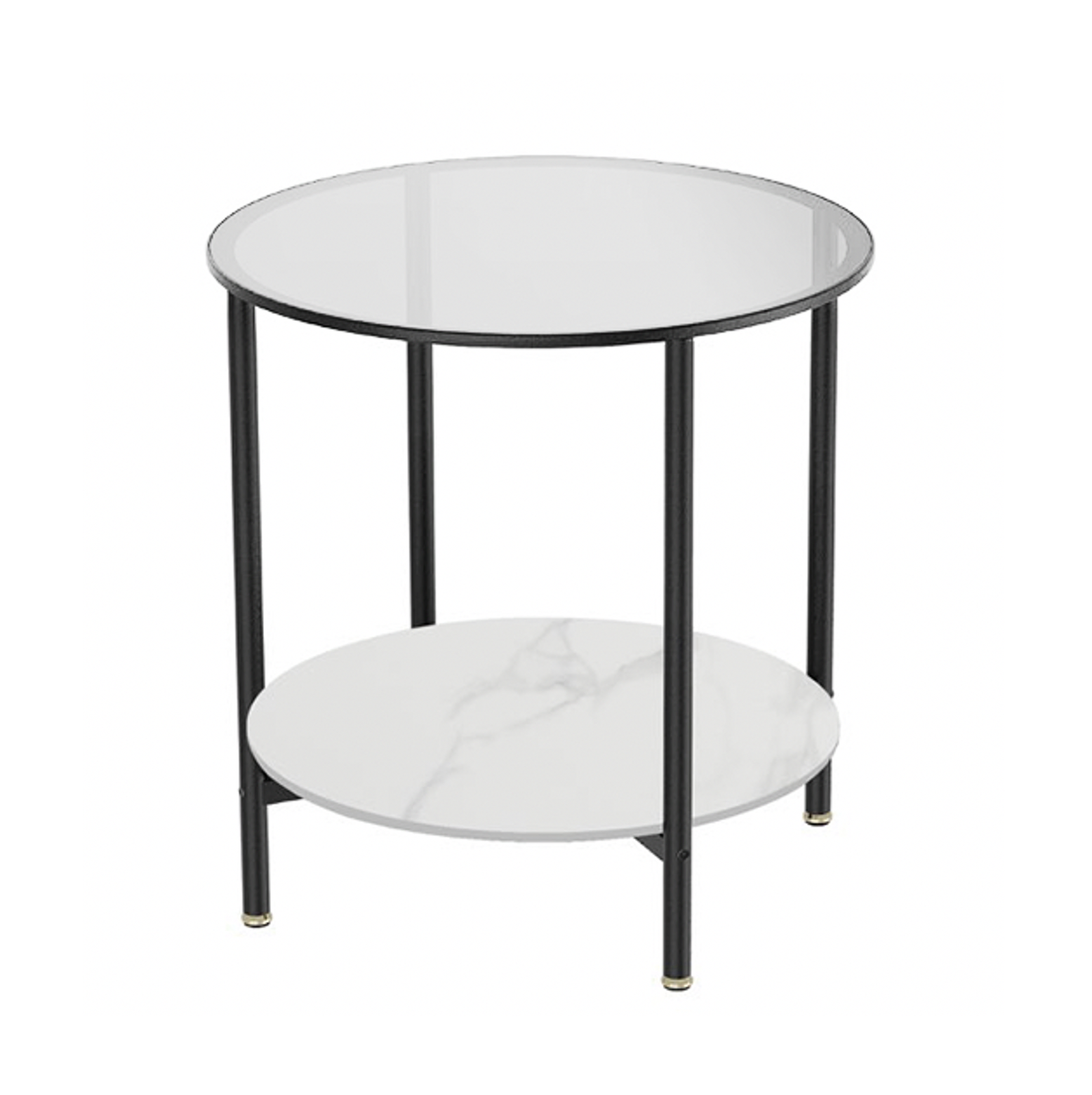 Cosmopolitan Two Tier Mix Side Table - Marble & Glass Cosmopolitan Two Tier Mix Side Table - Marble & Glass