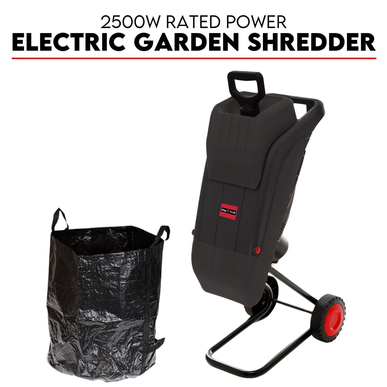 2500W Electric Garden Mulcher Shredder Portable Wood Chipper on Wheels w/ bag 2500W Electric Garden Mulcher Shredder Portable Wood Chipper on Wheels w/ bag