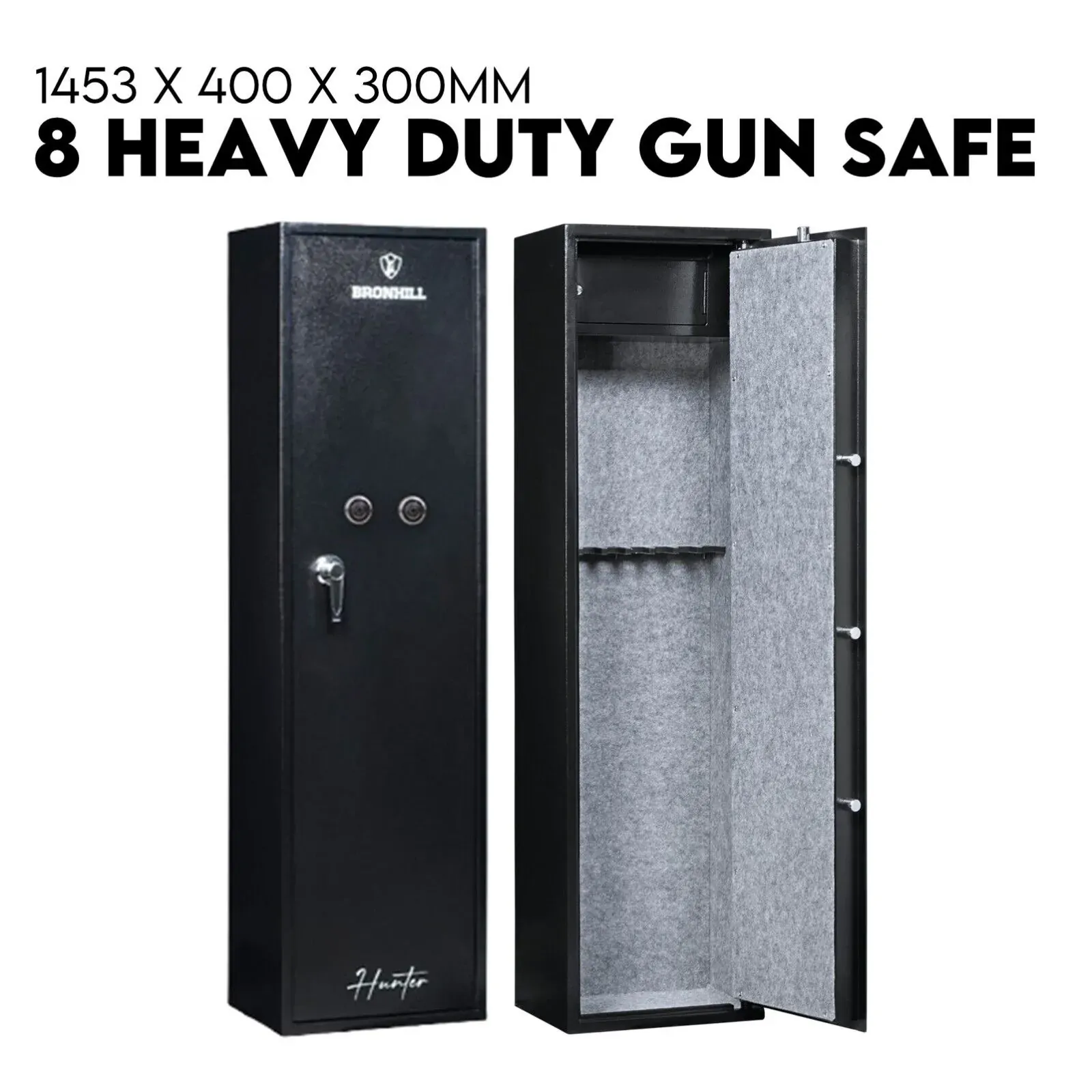 8 Gun Safe Firearm Rifle Storage Lock box Steel Cabinet Heavy Duty Locker CAT A+B 8 Gun Safe Firearm Rifle Storage Lock box Steel Cabinet Heavy Duty Locker CAT A+B
