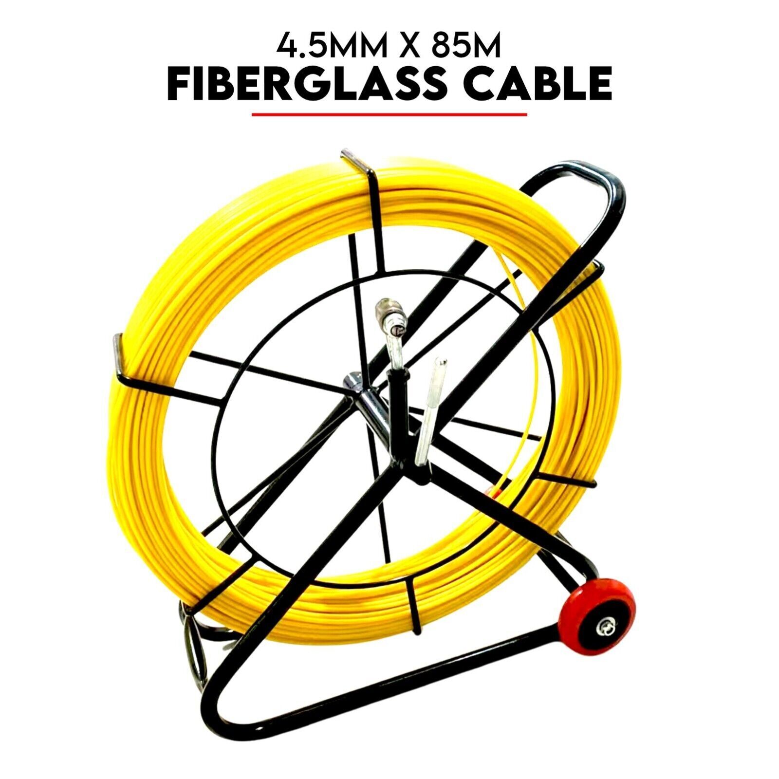 4.5mm X 85M Fiberglass Cable Snake Rodder Fish Tape Puller NBN Solid Steel Rod 4.5mm X 85M Fiberglass Cable Snake Rodder Fish Tape Puller NBN Solid Steel Rod