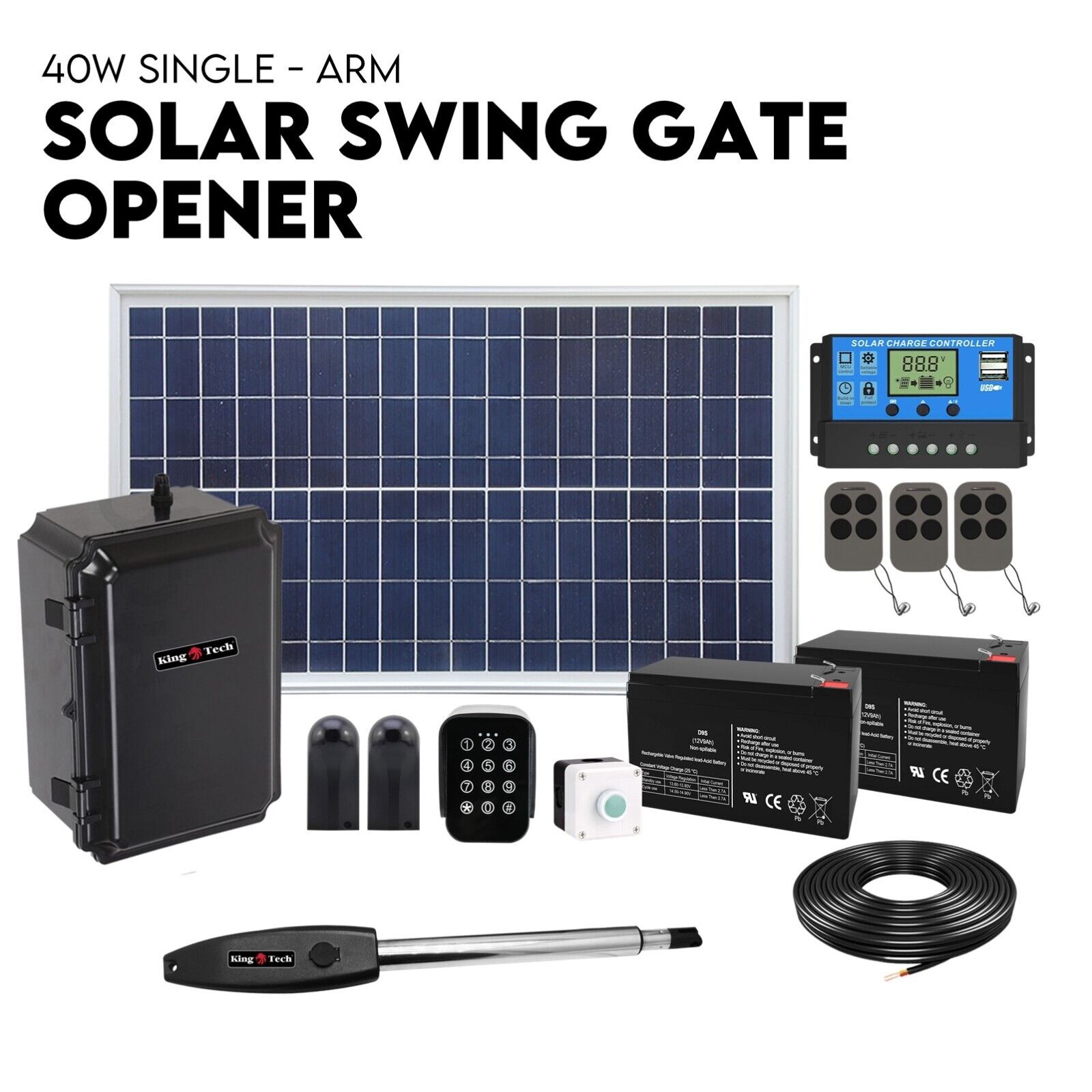 Swing Gate Opener Automatic Full Solar Power Kit Remote Control Swing Gate Opener Automatic Full Solar Power Kit Remote Control