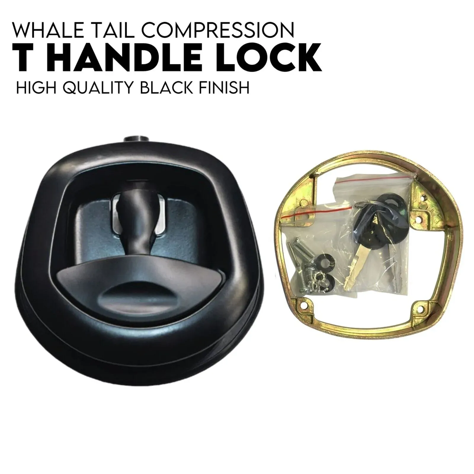 Black Whale Tail T Handle Lock Latch/Compression Lock Trailer Ute Toolbox Black Whale Tail T Handle Lock Latch/Compression Lock Trailer Ute Toolbox