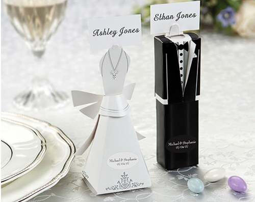 50 Pack of 25 Bride and 25 Groom Wedding Bridal Bomboniere Favor Candy Choc Almond Box - Kate Aspen Design 50 Pack of 25 Bride and 25 Groom Wedding Bridal Bomboniere Favor Candy Choc Almond Box - Kate Aspen Design