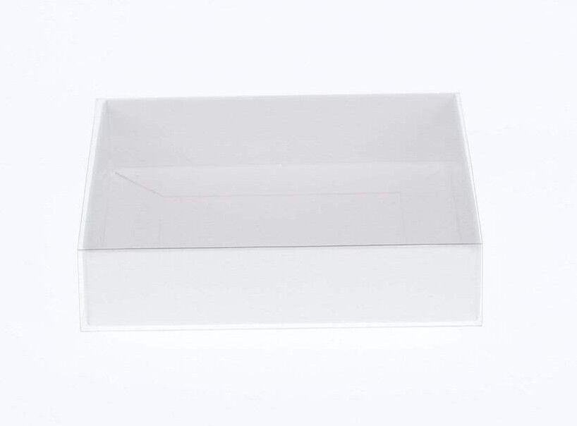 50 Pack of White Card Box - Clear Slide On Lid - 17 x 25 x 5cm - Large Beauty Product Gift Giving Hamper Tray Merch Fashion Cake Sweets Xmas 50 Pack of White Card Box - Clear Slide On Lid - 17 x 25 x 5cm - Large Beauty Product Gift Giving Hamper Tray Merch Fashion Cake Sweets Xmas