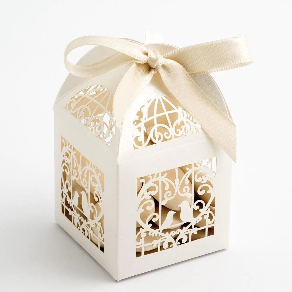 100 Piece Pack - Ivory Dove Bird Heart Wedding Engagement Bomboniere Favor Lolly Gift Card Box 100 Piece Pack - Ivory Dove Bird Heart Wedding Engagement Bomboniere Favor Lolly Gift Card Box