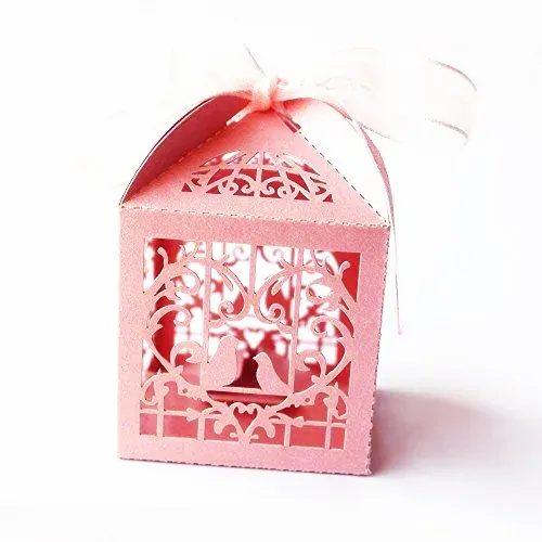 Pink Dove Bird Heart Baby Birth naming Ceremony Bomboniere Favor Lolly Gift Card Box - 10 Pack Pink Dove Bird Heart Baby Birth naming Ceremony Bomboniere Favor Lolly Gift Card Box - 10 Pack