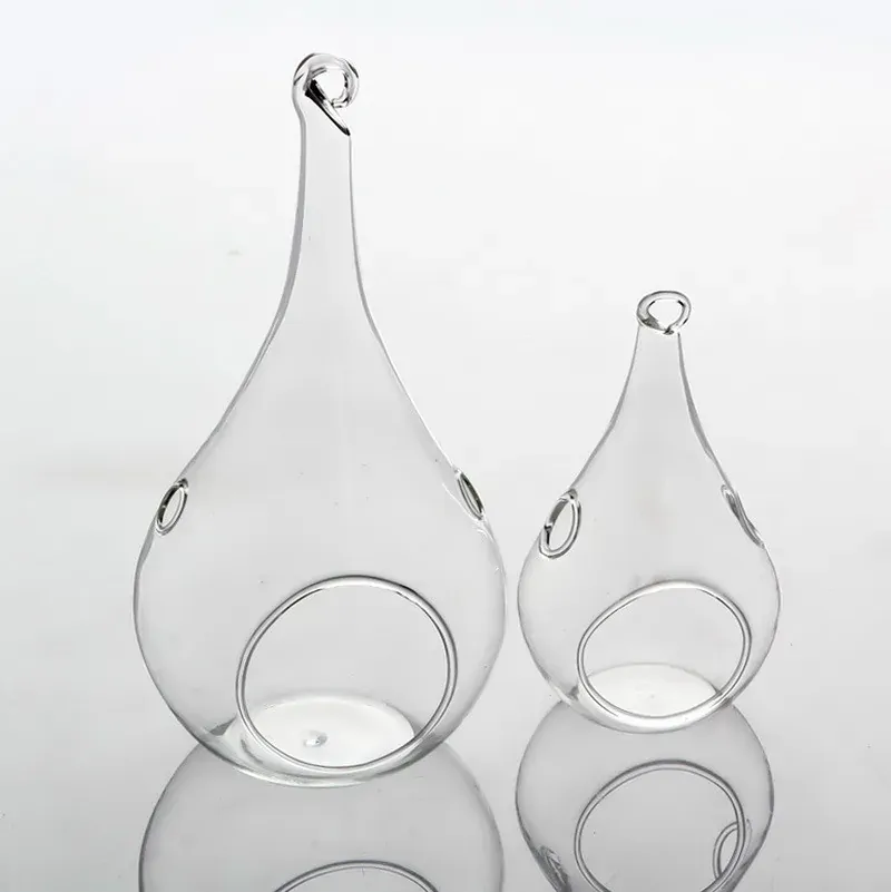 4 Pack of Hanging Clear Glass Tealight Candle Holder Tear Drop Pear Hour Glass Shape - 20cm High Terrarium Plant Mini Garden Holder Decoration Craft G 4 Pack of Hanging Clear Glass Tealight Candle Holder Tear Drop Pear Hour Glass Shape - 20cm High Terrarium Plant Mini Garden Holder Decoration Craft G