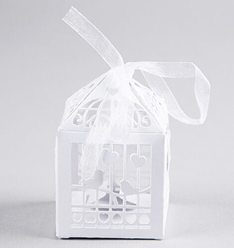 100 Piece Pack - White Dove Bird Heart Wedding Bomboniere Favor Lolly Gift Card Box 100 Piece Pack - White Dove Bird Heart Wedding Bomboniere Favor Lolly Gift Card Box