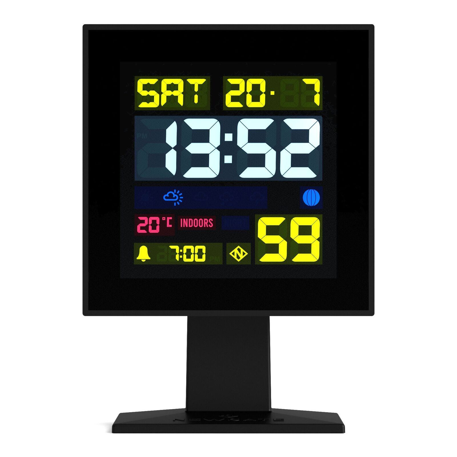 Newgate Monolith Lcd Alarm Clock Black Newgate Monolith Lcd Alarm Clock Black