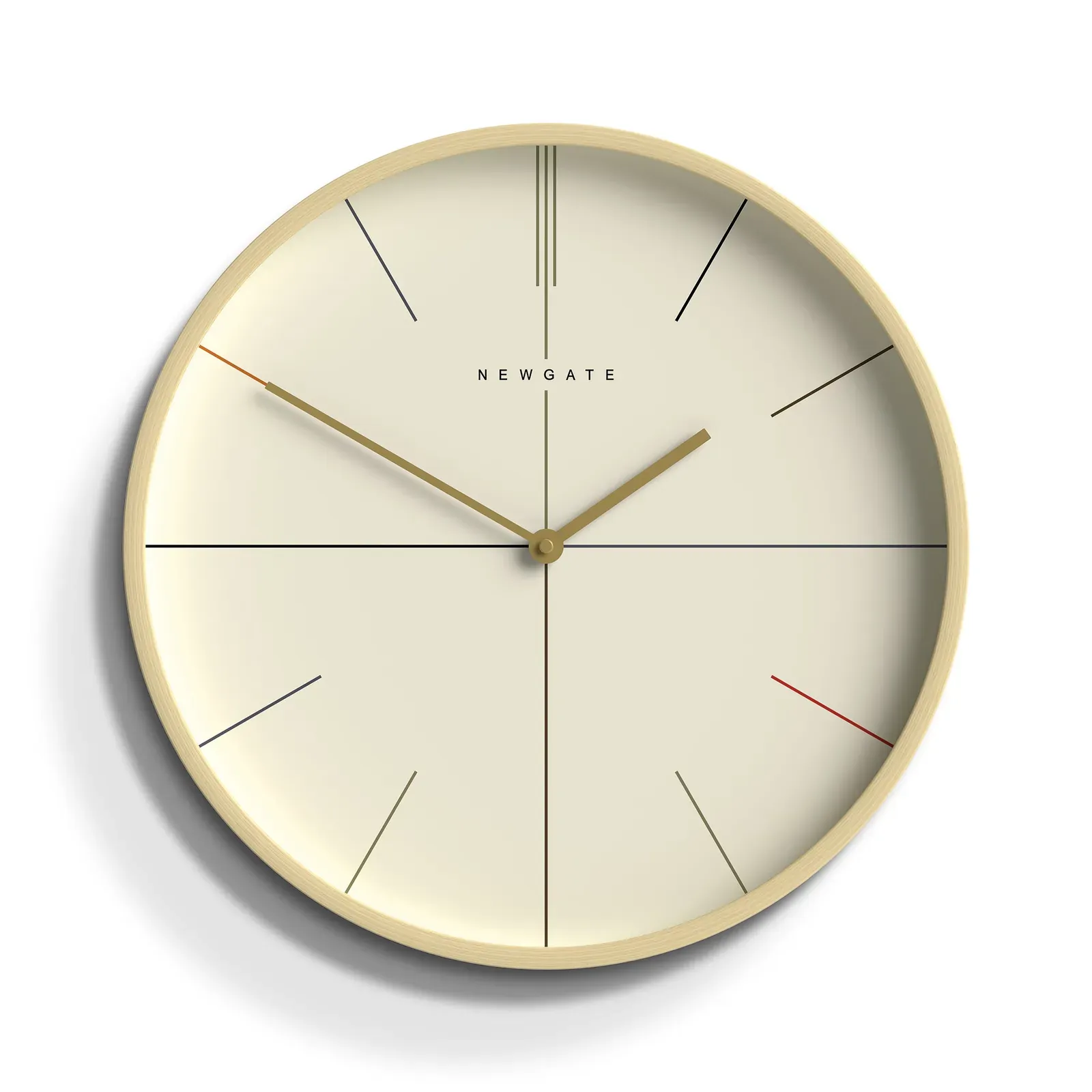 Newgate Mr Clarke Clock Pale Wood Hockey Dial Newgate Mr Clarke Clock Pale Wood Hockey Dial