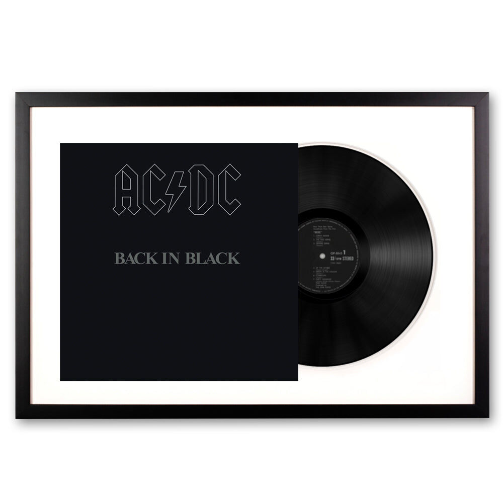 Framed AC/DC Back in Black Vinyl Album Art Framed AC/DC Back in Black Vinyl Album Art