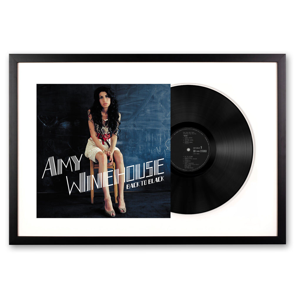 Framed Amy Winehouse Back to Black Vinyl Album Art Framed Amy Winehouse Back to Black Vinyl Album Art