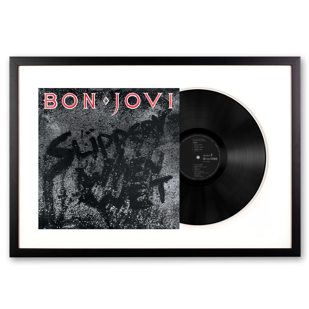 Framed Bon Jovi Slippery When Wet Vinyl Album Art Framed Bon Jovi Slippery When Wet Vinyl Album Art