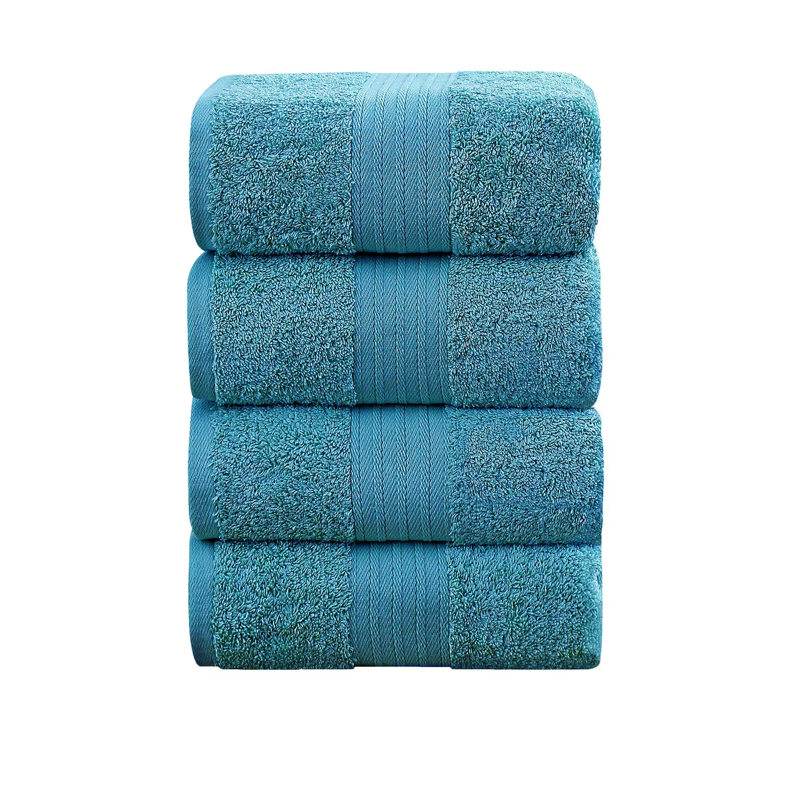 4 Piece Cotton Bath Towels Set - Blue 4 Piece Cotton Bath Towels Set - Blue