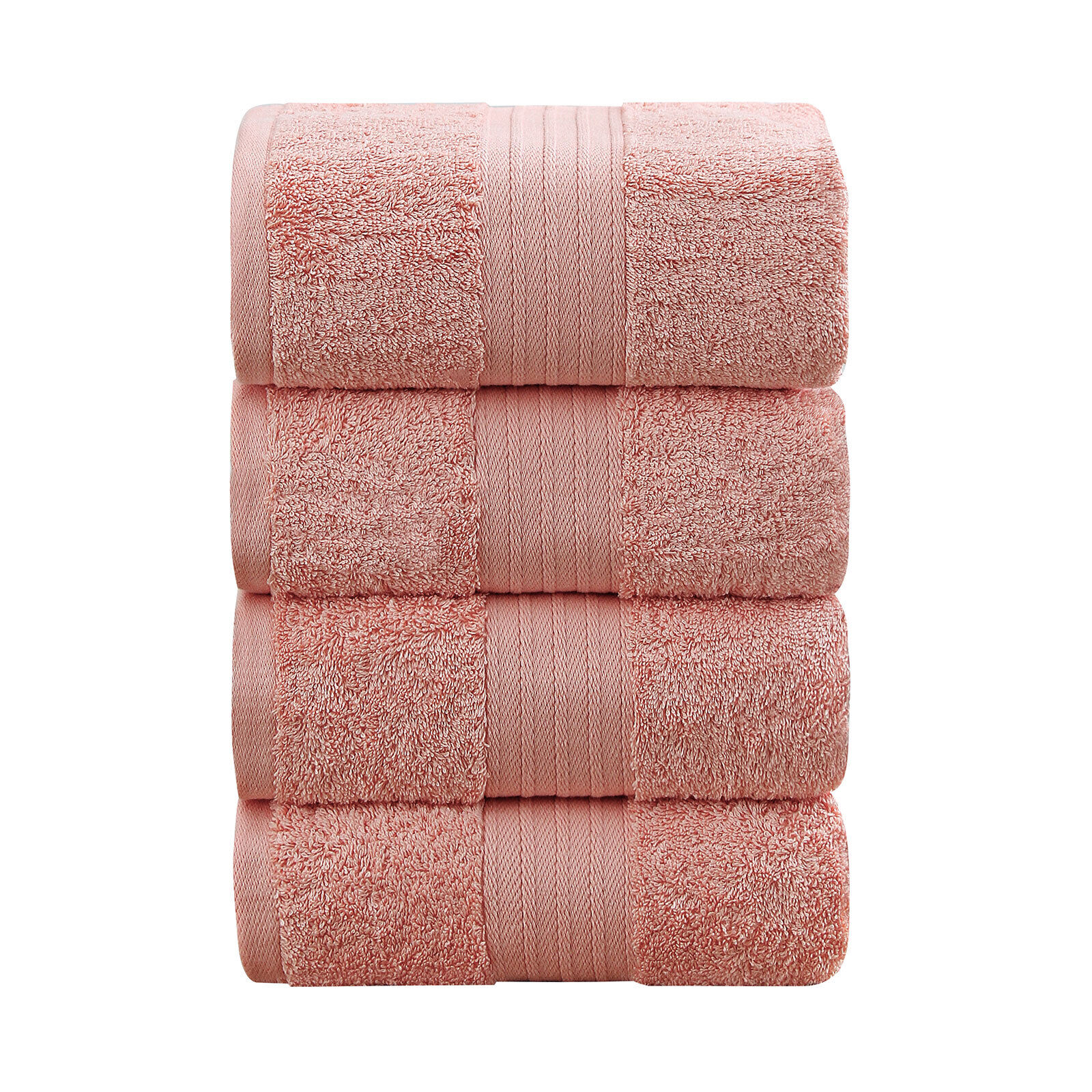 4 Piece Cotton Bath Towels Set - Coral 4 Piece Cotton Bath Towels Set - Coral