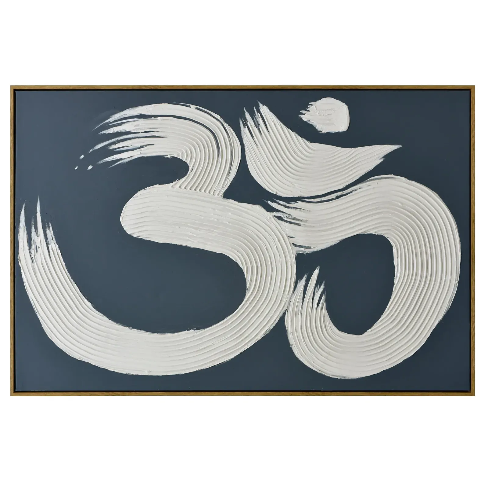 120X80cm Modern Mantra: Echoes of AUM Dark Wood Framed Hand Painted Canvas Wall Art 120X80cm Modern Mantra: Echoes of AUM Dark Wood Framed Hand Painted Canvas Wall Art