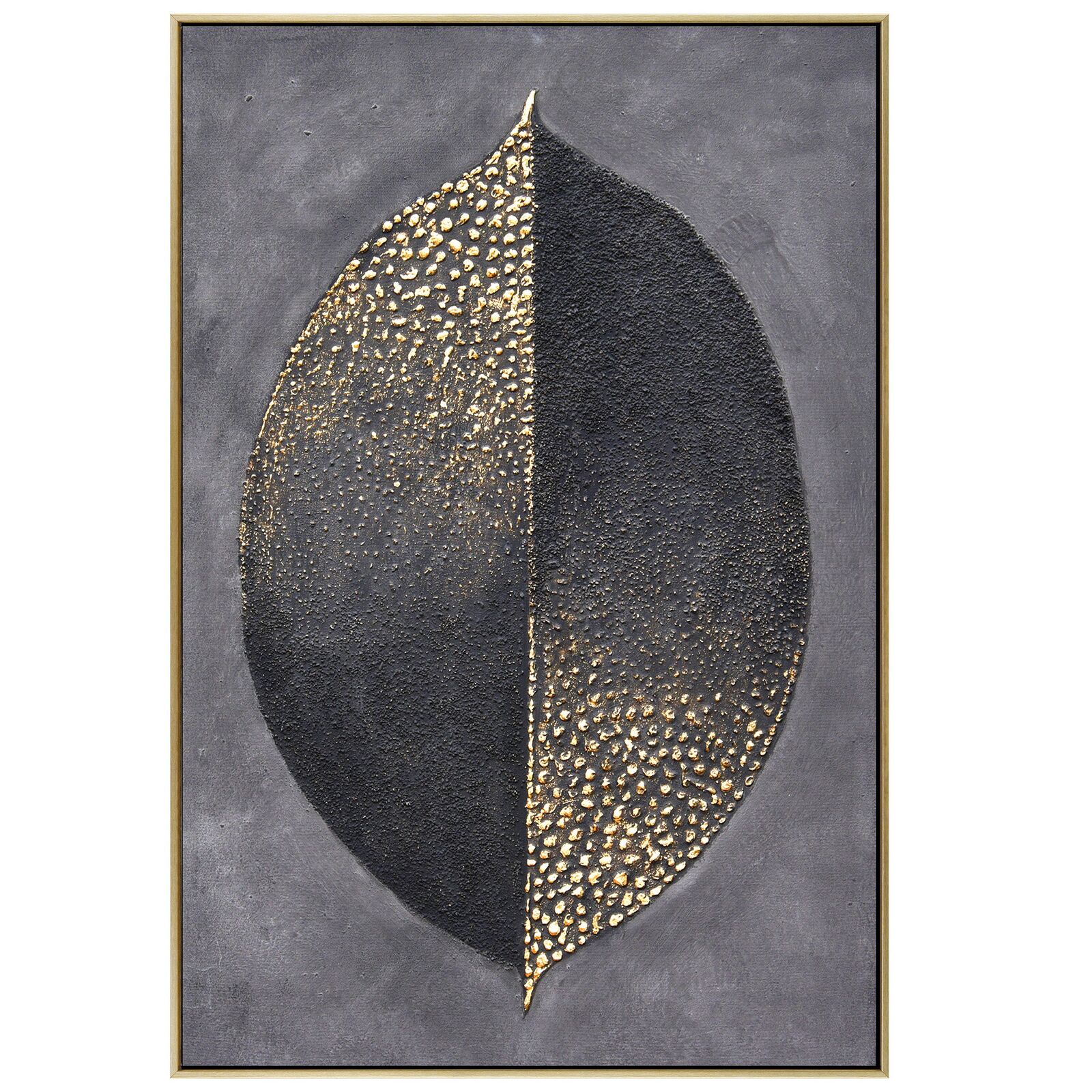60X90cm Golden Dichotomy Gold Framed Hand Painted Canvas Wall Art 60X90cm Golden Dichotomy Gold Framed Hand Painted Canvas Wall Art