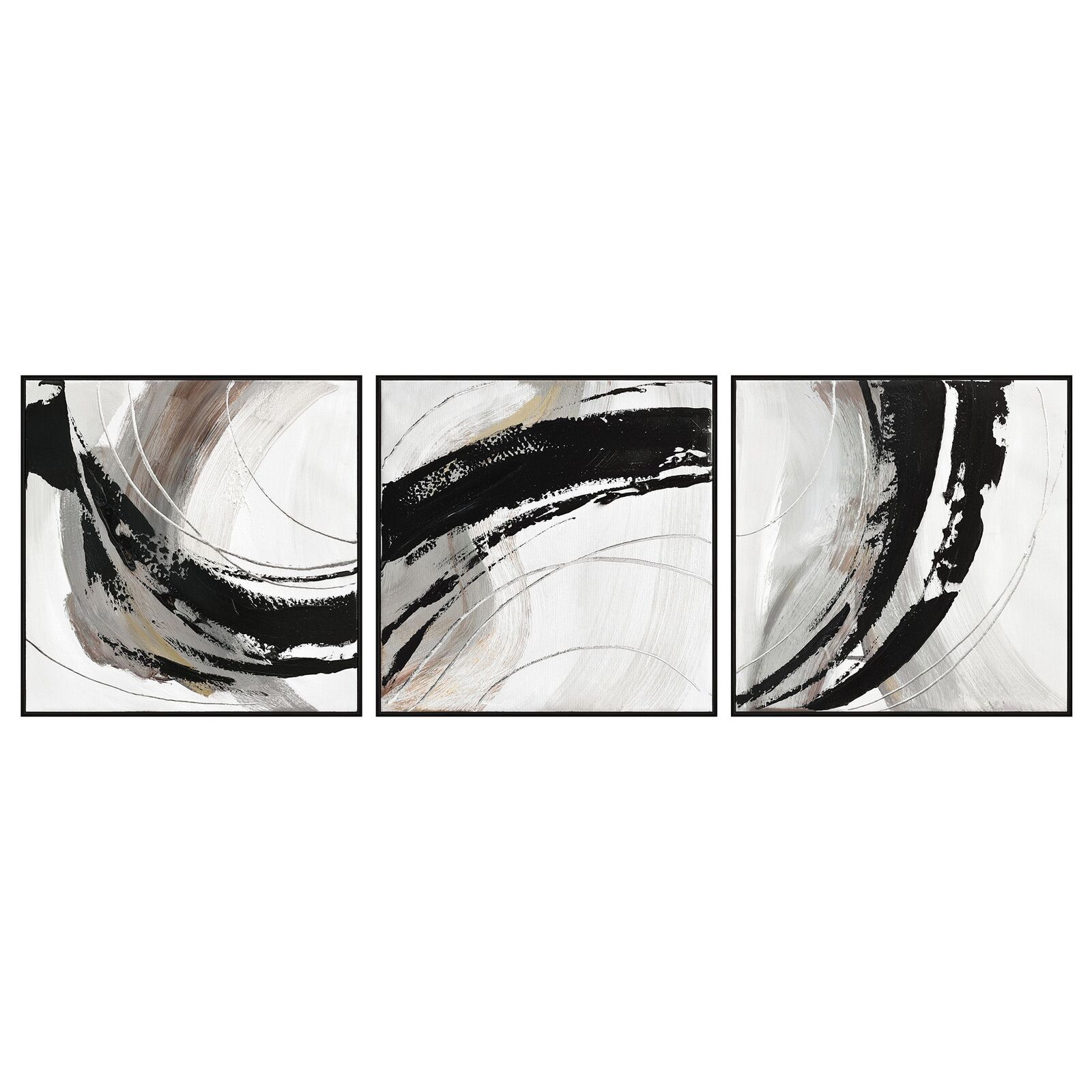 150X50cm Set of 3 Black Framed Hand Painted Canvas Wall Art 150X50cm Set of 3 Black Framed Hand Painted Canvas Wall Art